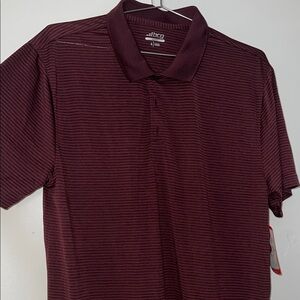BCG Men's Maroon Striped Polo Shirt